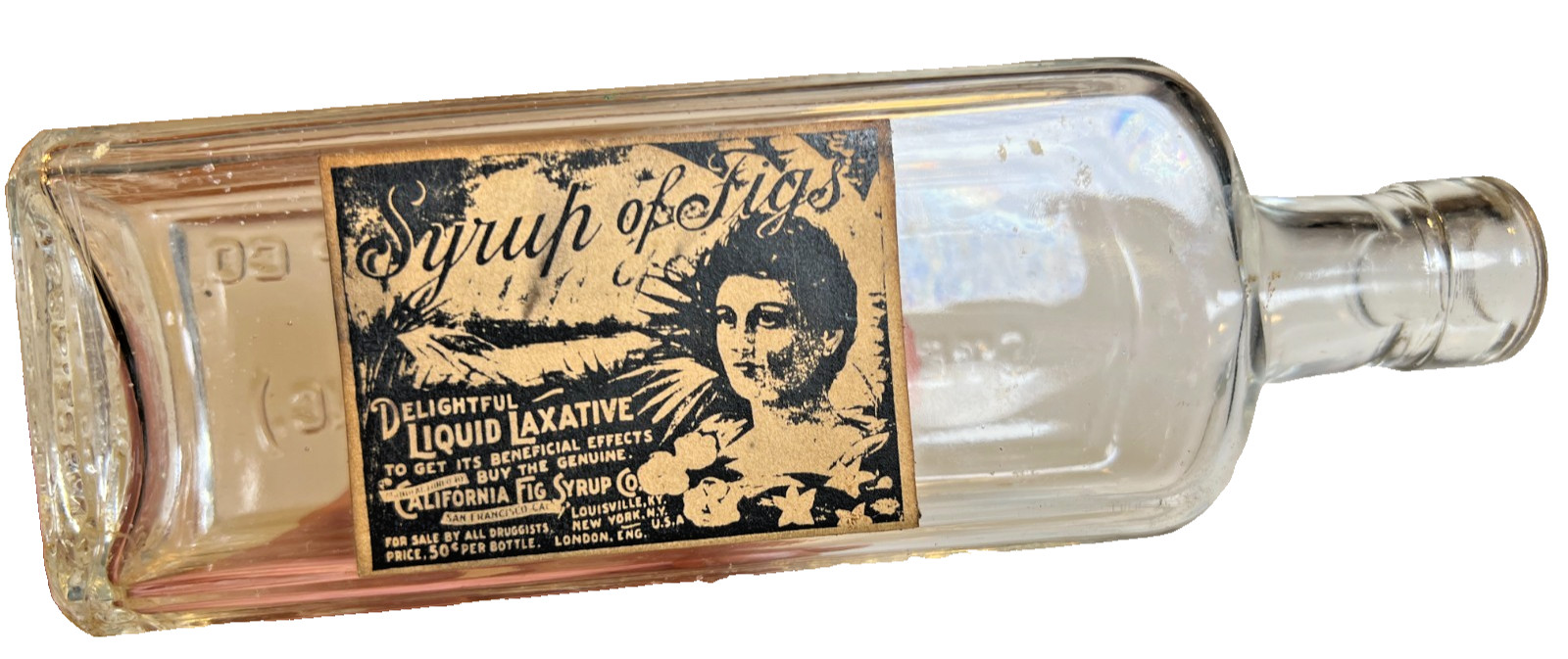 Antique c1920s California Fig Syrup Medicine Bottle LABEL Art Deco San Francisco Antique c1920s California Fig Syrup Medicine Bottle LABEL Art Deco San Francisco