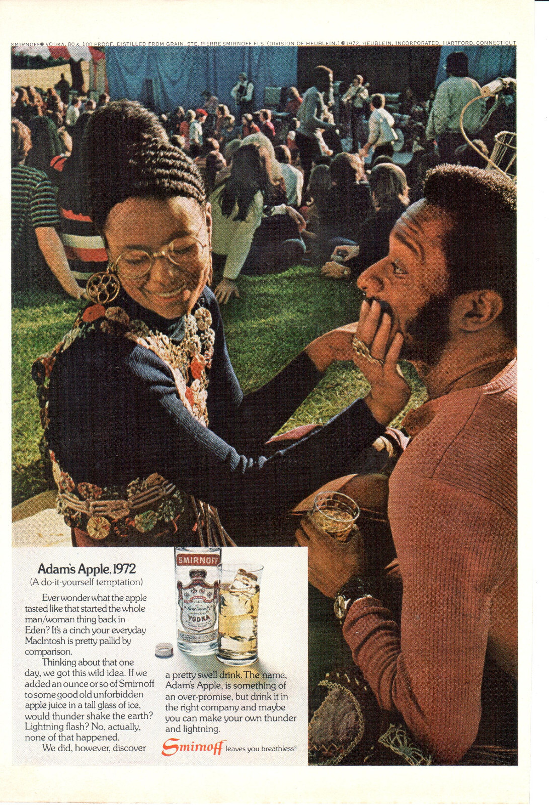 Smirnoff Vodka Adam\'s Apple Cocktail Drink Vintage 1972 Full Page Magazine Ad