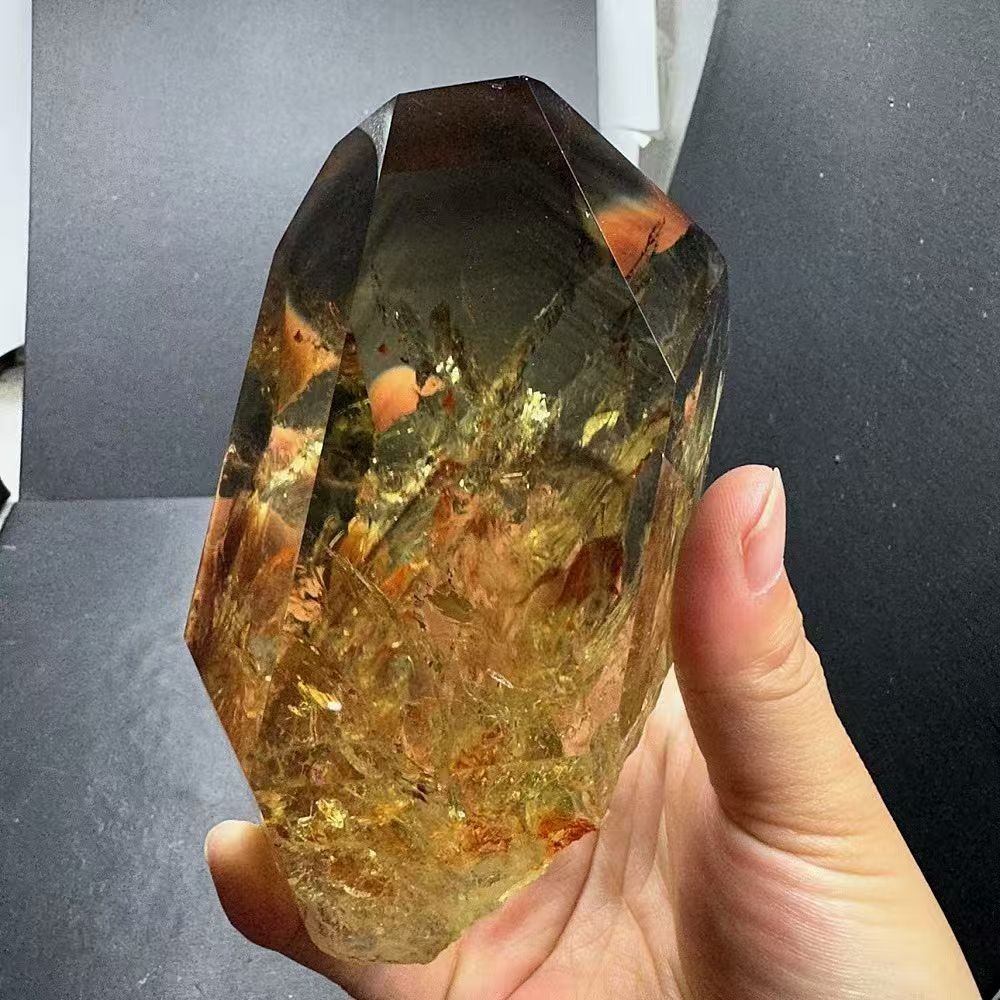 1.5LB RARE High quality Natural Citrine Quartz Crystal Specimen Reiki Decor