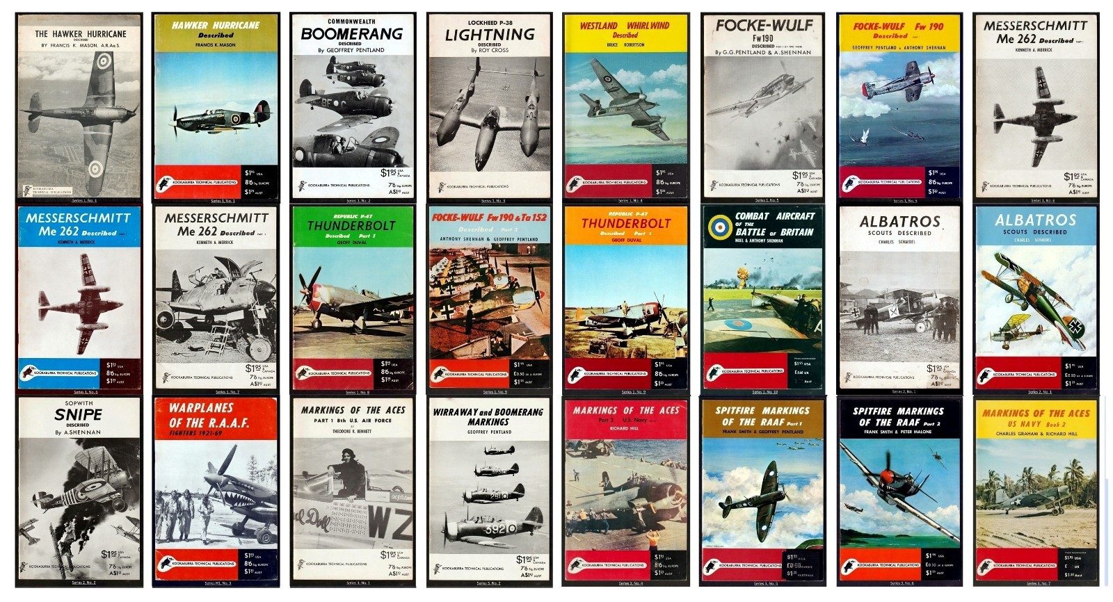 LOT 24 KOOKABURRA AVIATION TECHNICAL MANUALS (17) & HISTORIC AIRCRAFT BOOKS (7)