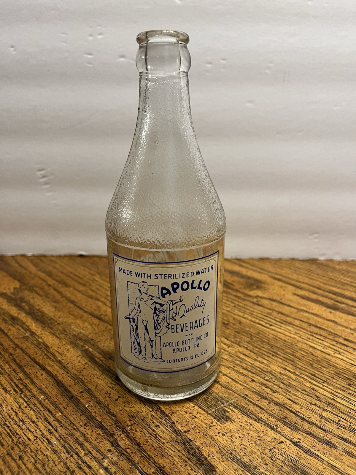 Vintage 1950s Rare Apollo Bottling Co Beverages 12oz. Soda Bottle Apollo PA Vintage 1950s Rare Apollo Bottling Co Beverages 12oz. Soda Bottle Apollo PA