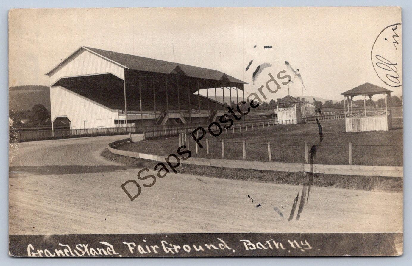K69/ Bath New York RPPC Postcard c1910 Fairgrounds Race Track Grand 390