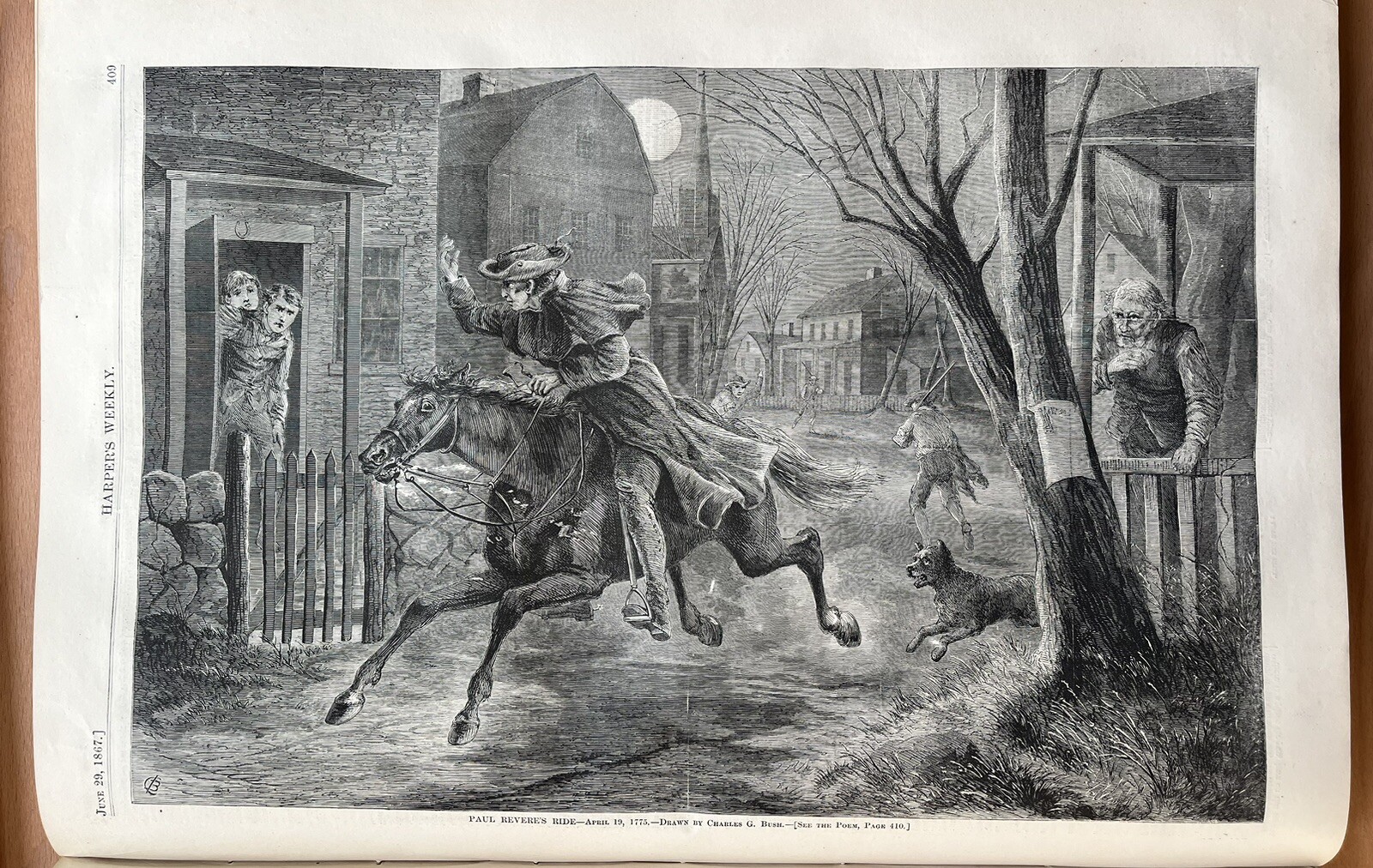 C.G. BUSH PAUL REVERE’S RIDE HARPER’S WEEKLY JUNE 29, 1867
