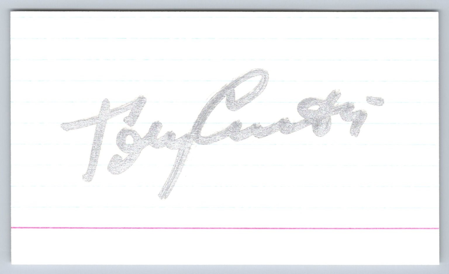 Tony Curtis Autograph Signed Index Card Silver Ink Actor Vintage Hollywood
