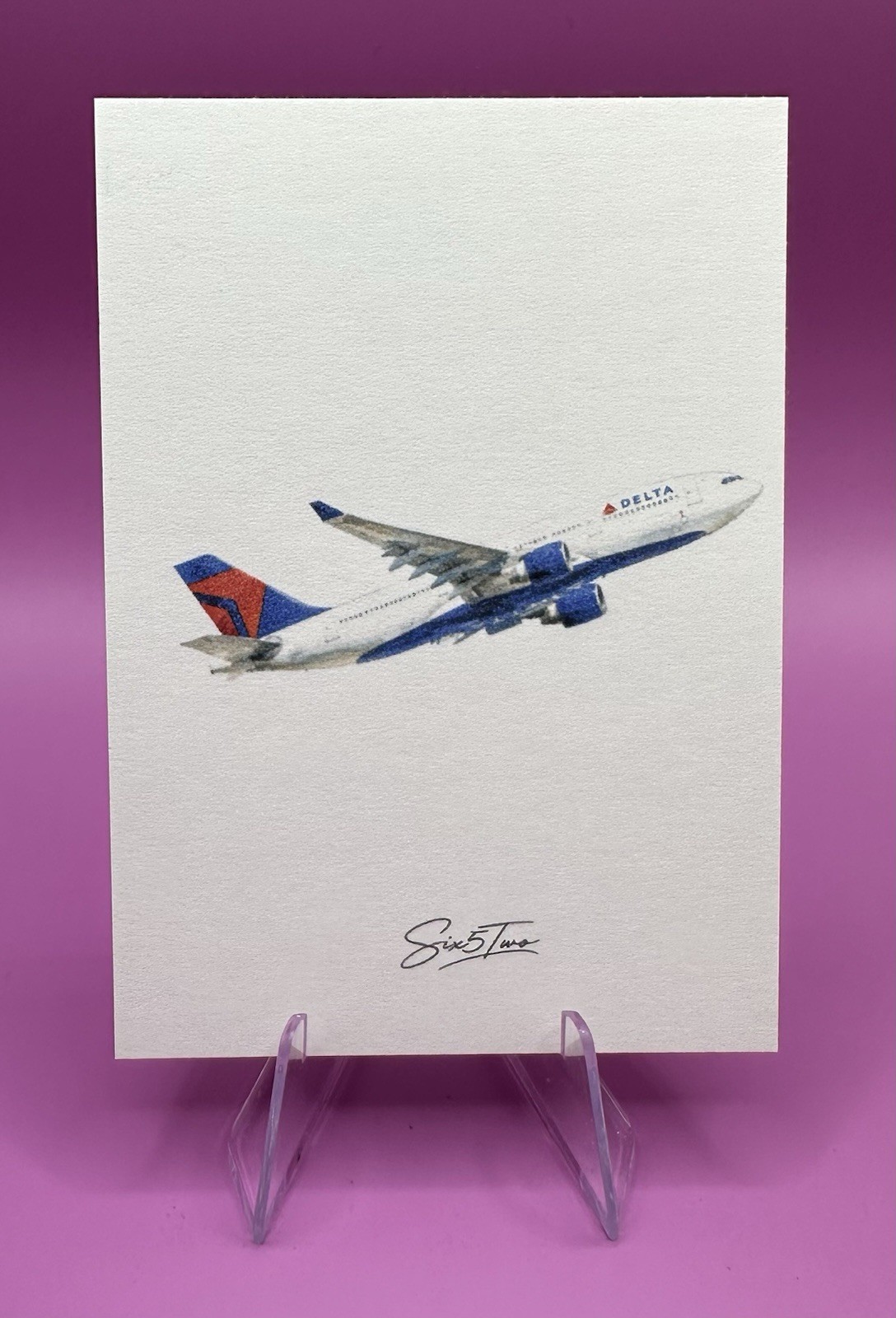 Delta Airlines Trading Card Print Pilot / Airplane A330 200 1 of 60