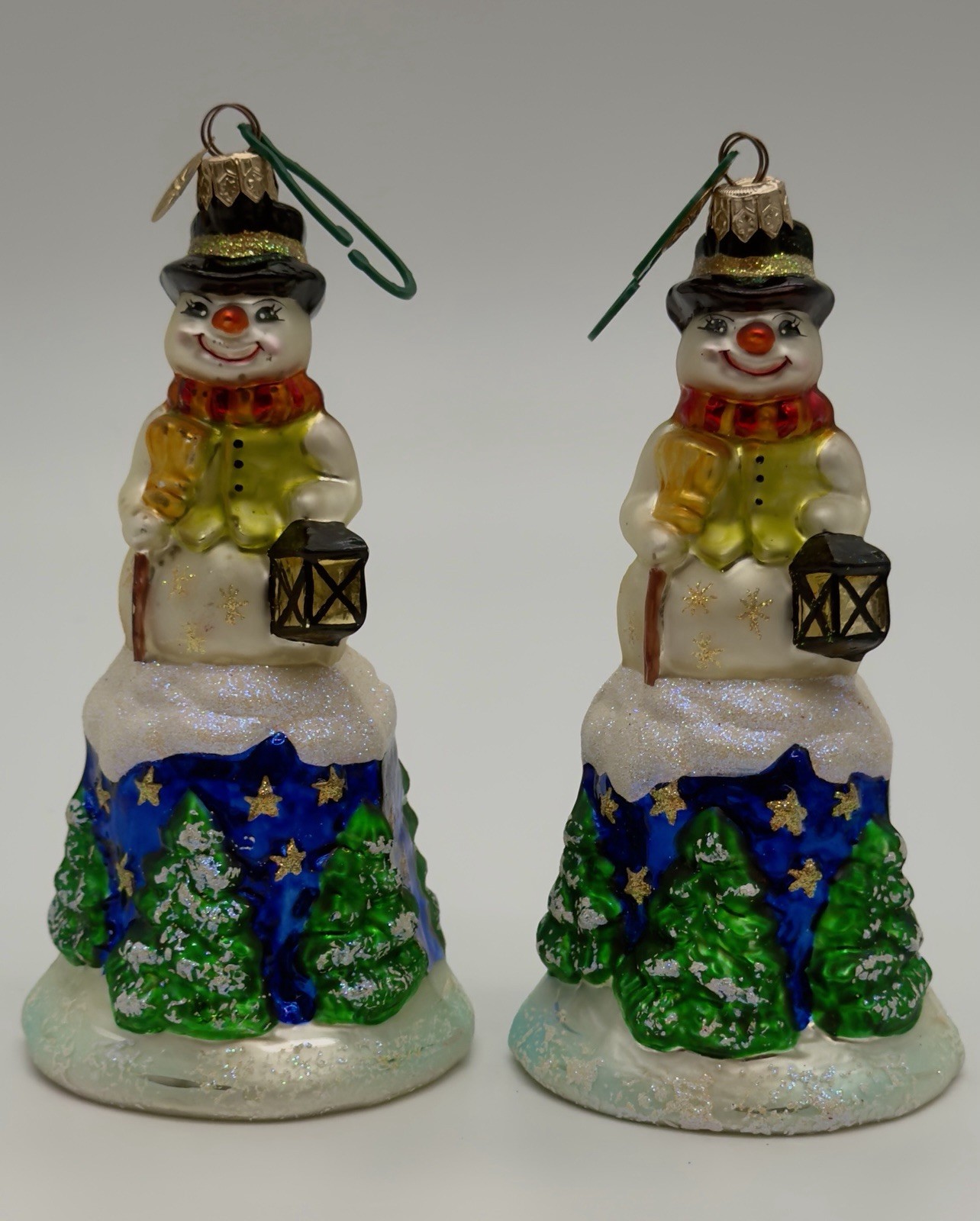 Marvelous Twin Vintage Christopher Radko Snow Bell/ Snowman Christmas Ornaments Marvelous Twin Vintage Christopher Radko Snow Bell/ Snowman Christmas Ornaments