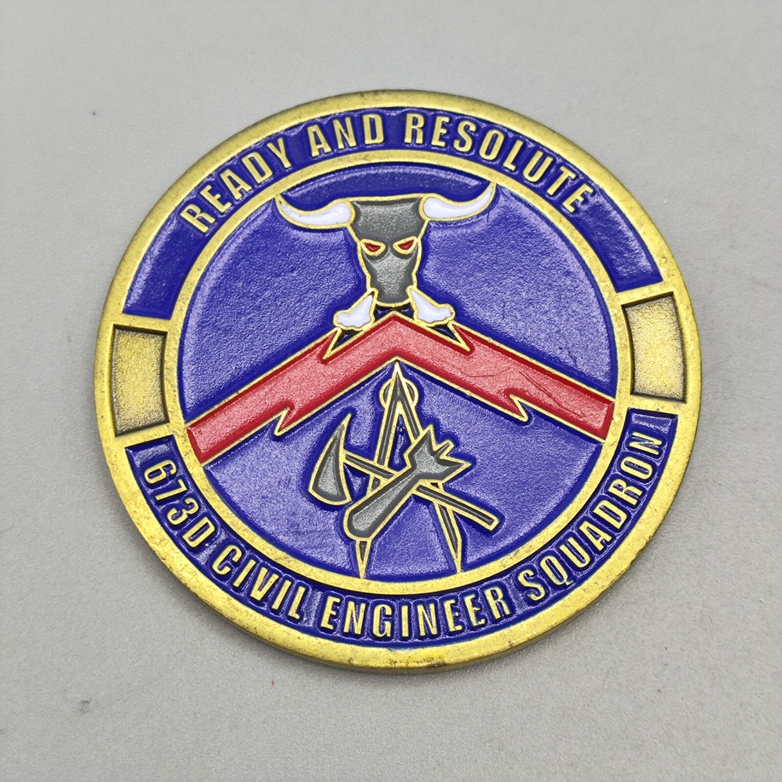 673d Civil Engineer Souadron the Commander for Excellence Challenge Coin