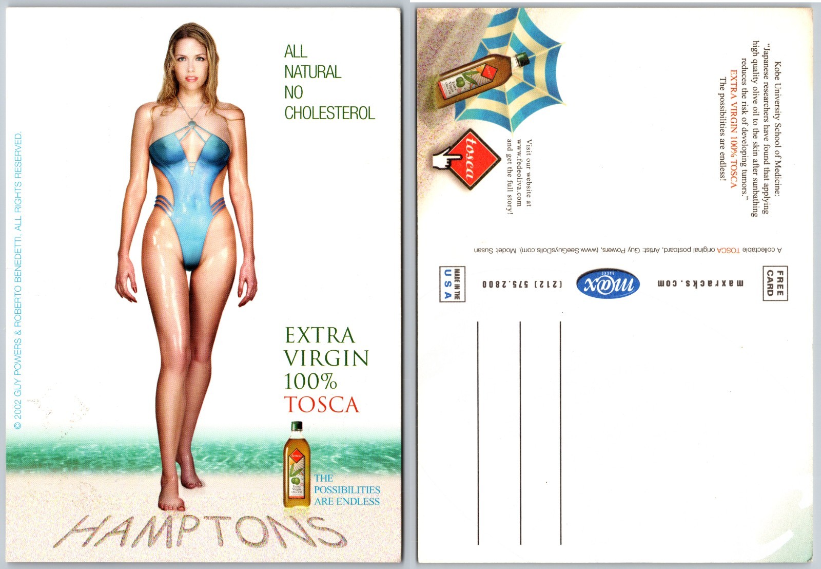 Continental Hamptons Tosca Extra Virgin Olive Oil Swimsuit Postcard