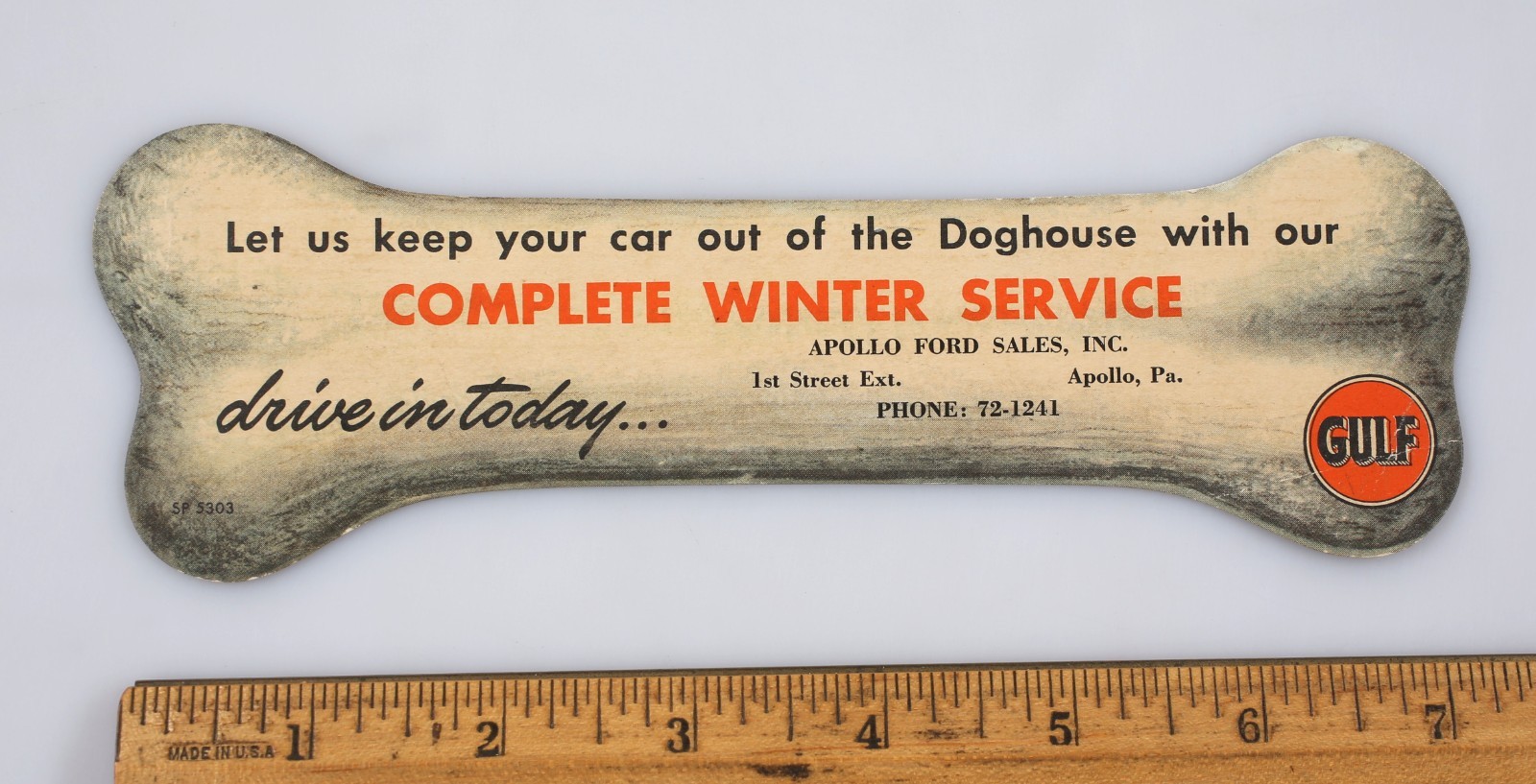 Victorian Trade Card Apollo Ford Winter Service Dog Bone Shaped Pennsylvania