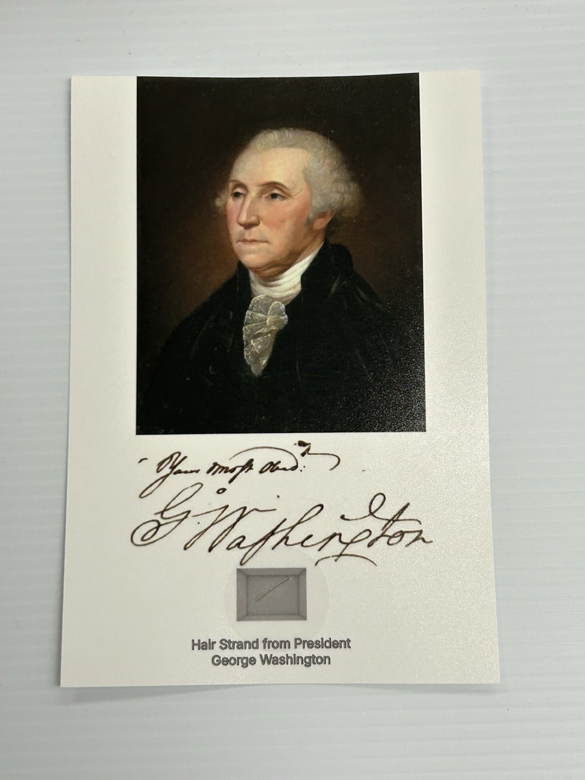 George Washington Hair Strand Lock Piece Relic Speck President POTUS Photo