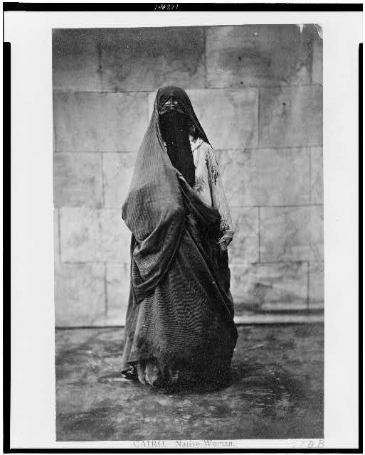 Photo:Cairo Egypt Native Woman Portrait 1860s Clothing Dress Albumen Print