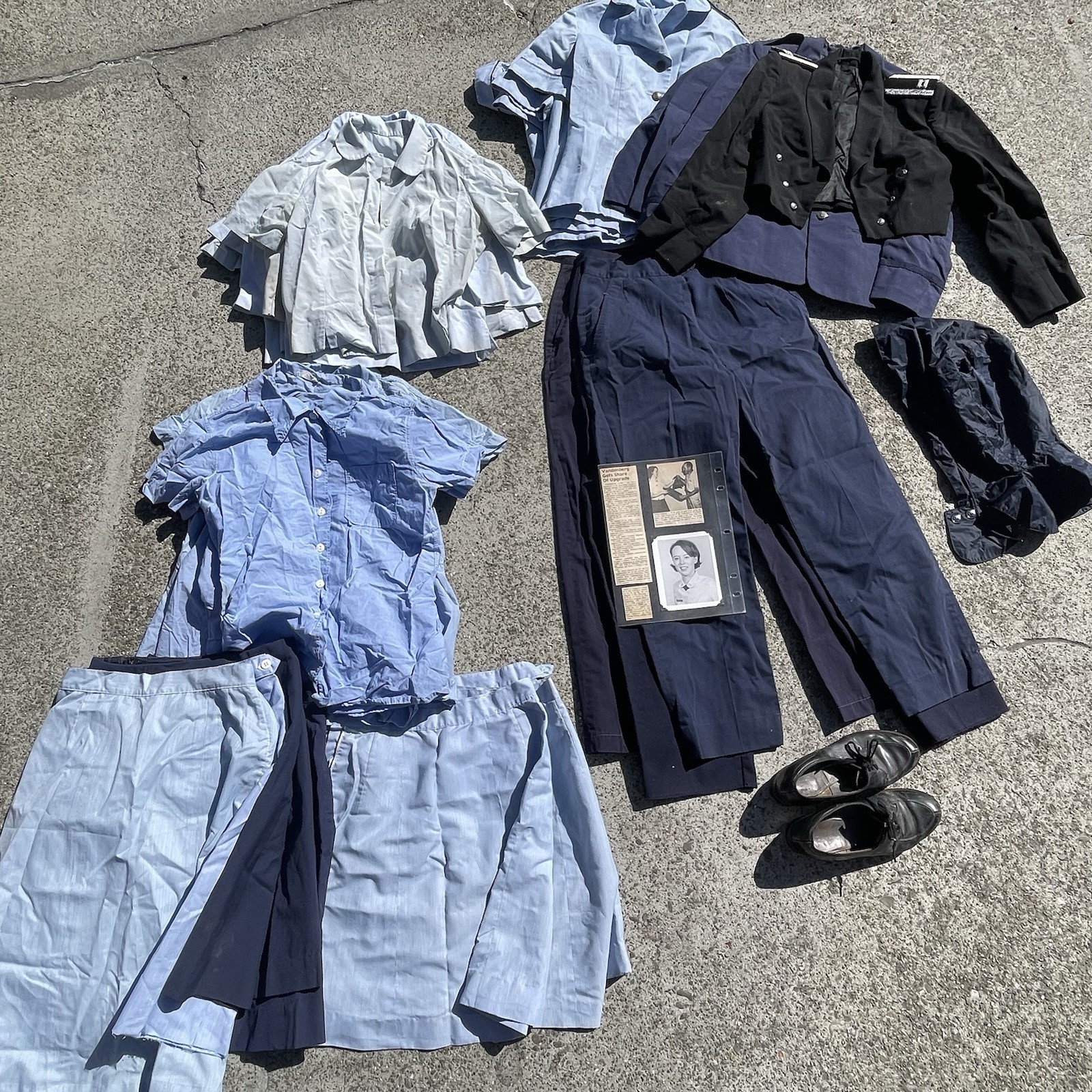 Vintage 70s USAF AIR FORCE FORMAL DRESS UNIFORM Lot of 31 Pieces Chambray Skirts