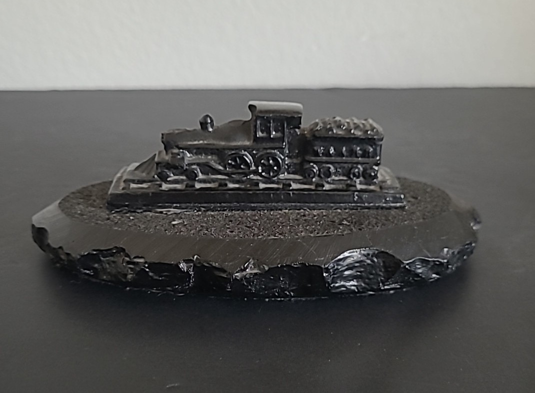 Vintage Train Engine Handmade From Coal 7 inchs