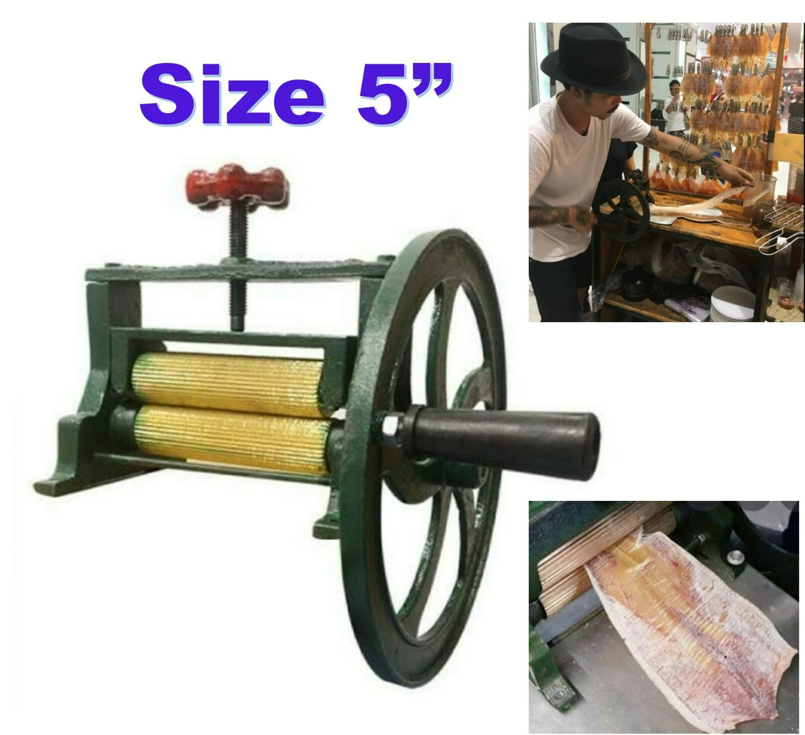 Small Thai Hand Cranked Dried Core for Dried Squid Grinder Axis Brass Sugar Cane Small Thai Hand Cranked Dried Core for Dried Squid Grinder Axis Brass Sugar Cane