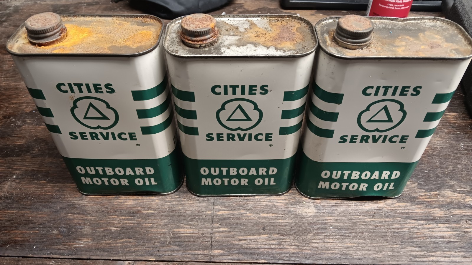 Vintage Cities Service Outboard Motor Oil Quart Can Full Full Never Used