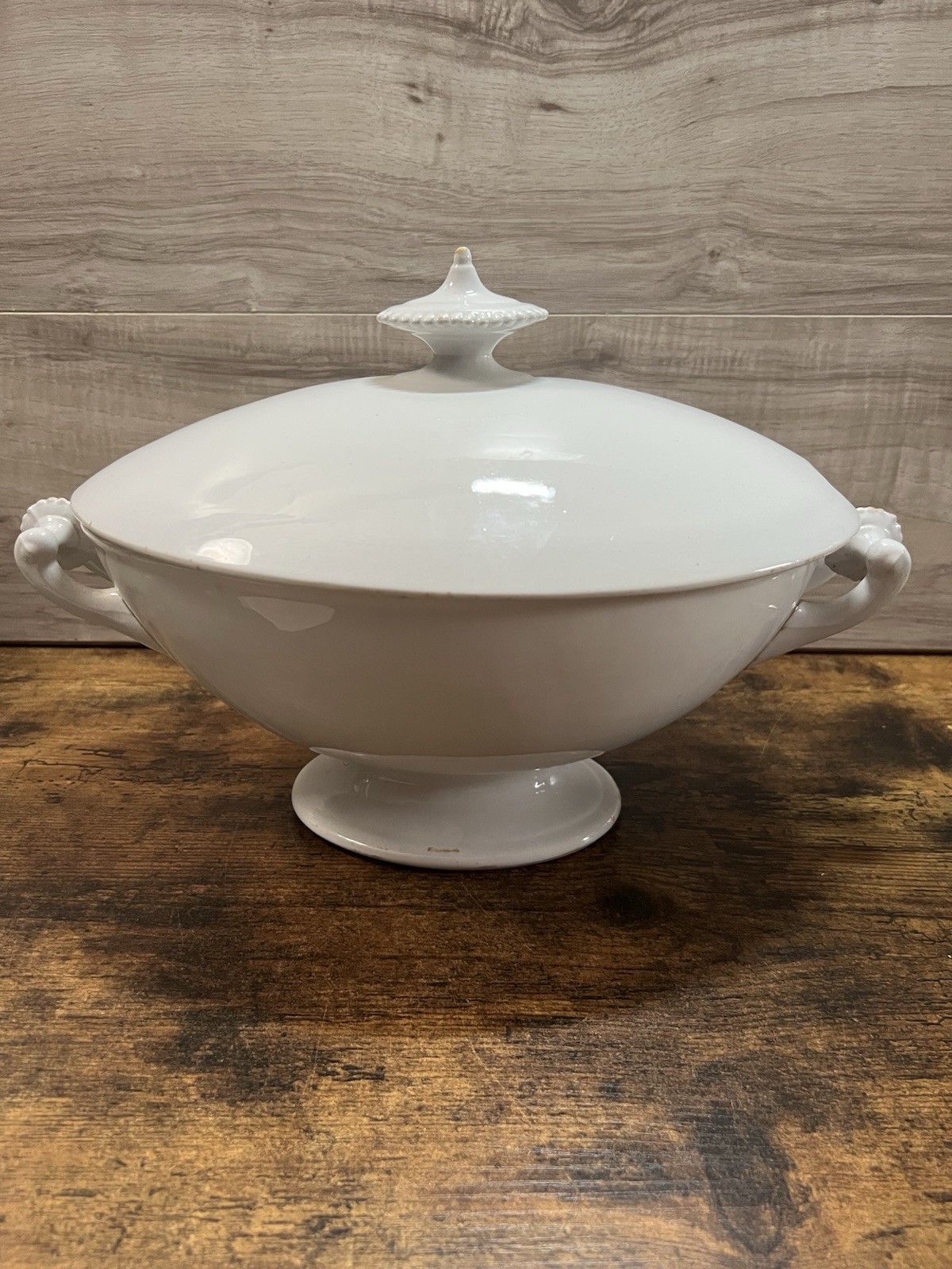 Antique Bridgwood & Son Porcelaine Opaque Covered Vegetable Tureen White