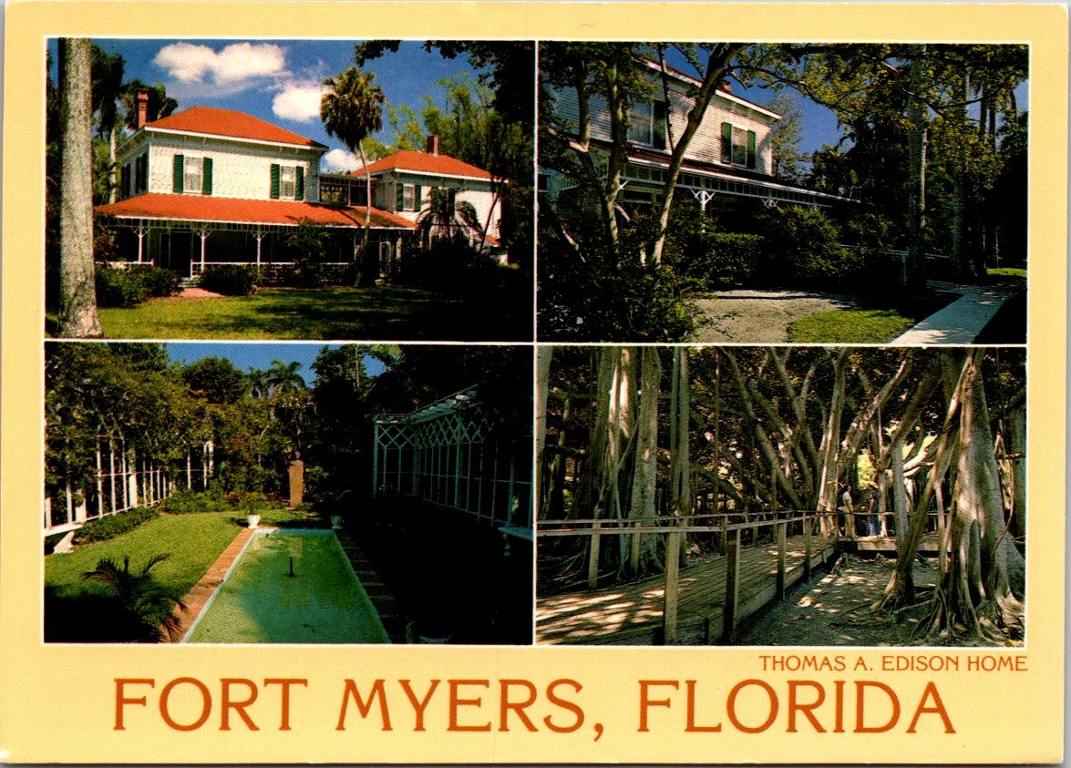 Continental Thomas A. Edison Home Fort Myers Florida Buildings Gardens Postcard