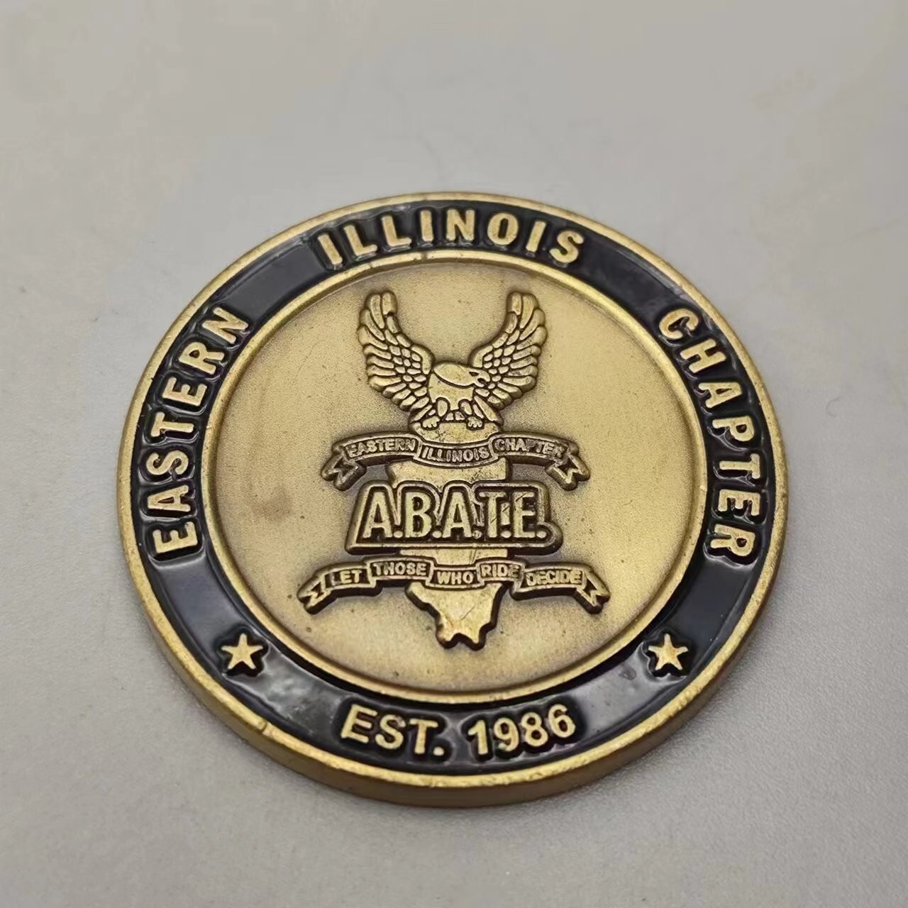 ABATE Eastern Illinois Chapter Est 1986 Challenge Coin
