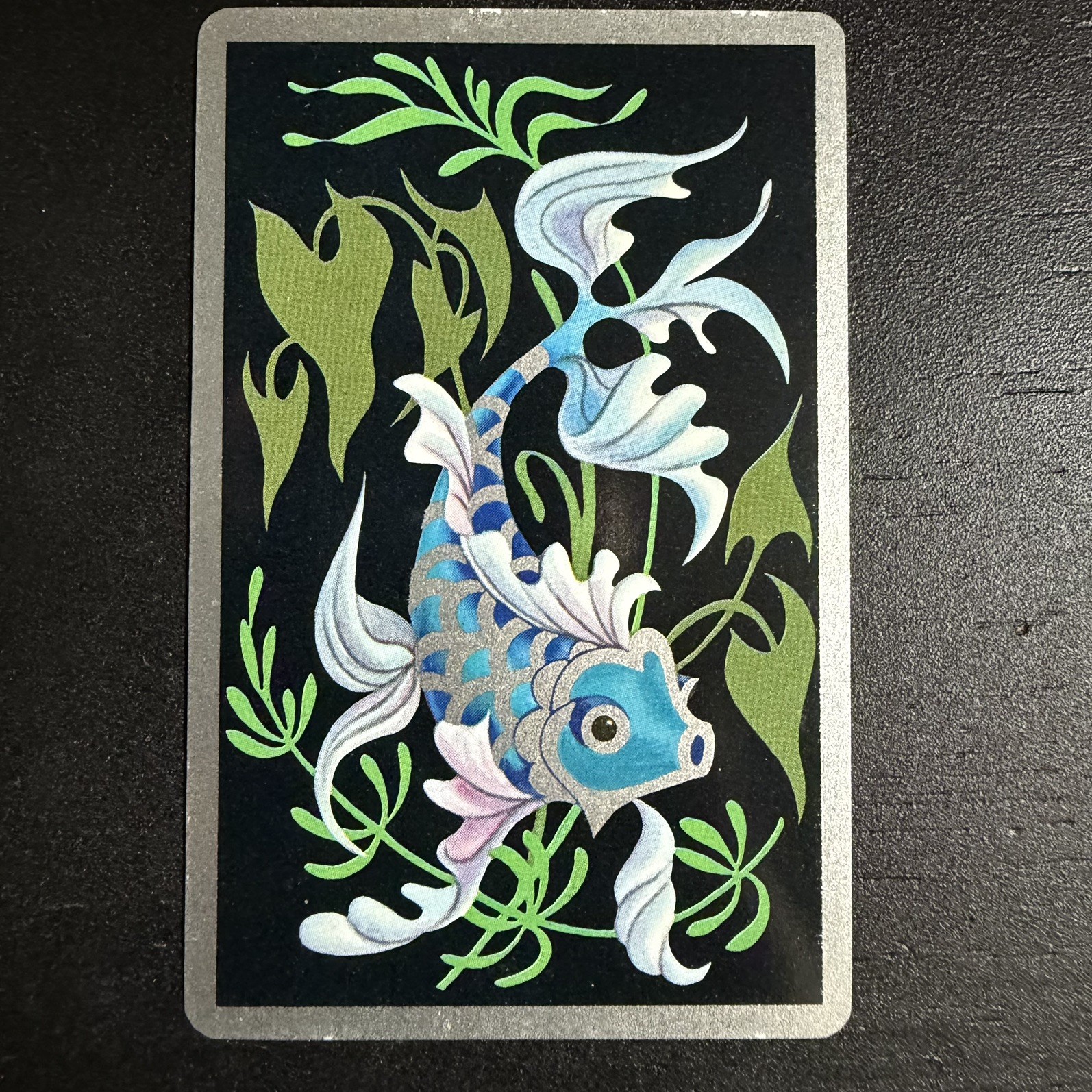 VTG Blue Koi Fish / Aquatic Single Swap Playing Card