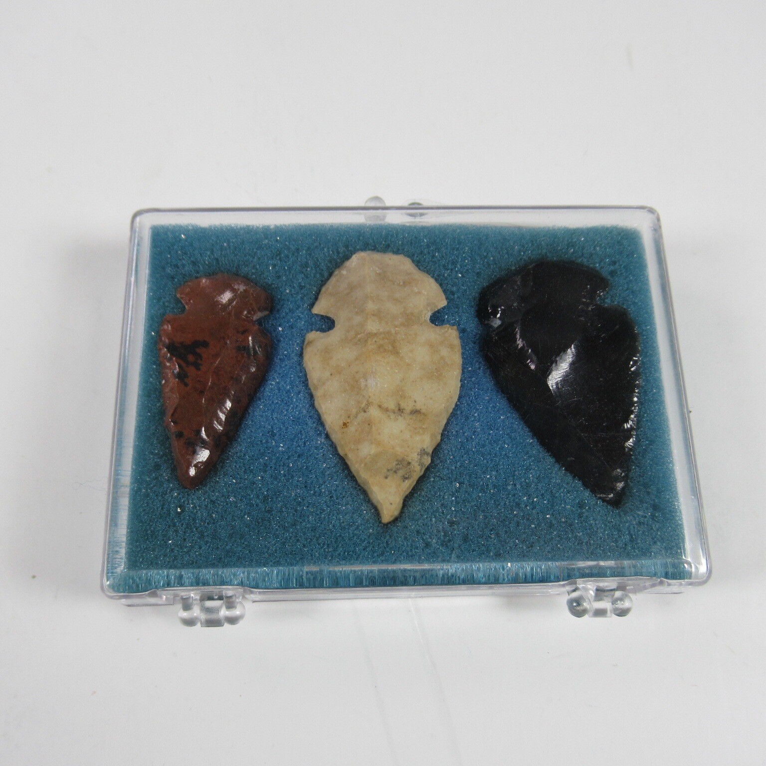 3 Piece Stone Arrowhead Set In Box 1  to 1.5 Handmade Replicas #R1009B