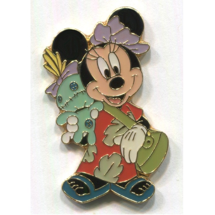 Disney Pin Minnie Mouse as Lilo Holding Scrump DS Japan Stitch Trading Pin Disney Pin Minnie Mouse as Lilo Holding Scrump DS Japan Stitch Trading Pin