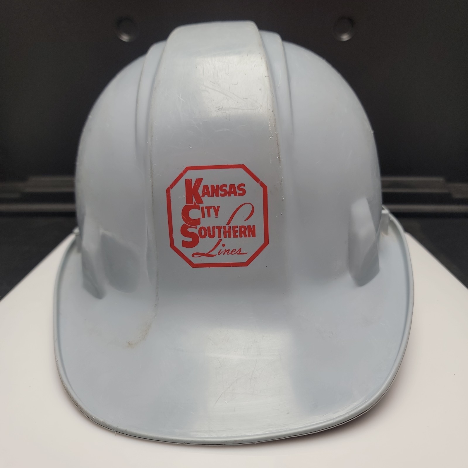 Vintage Kansas City Southern Lines Hard Hat Safety Helmet KCS Memorabilia 1995