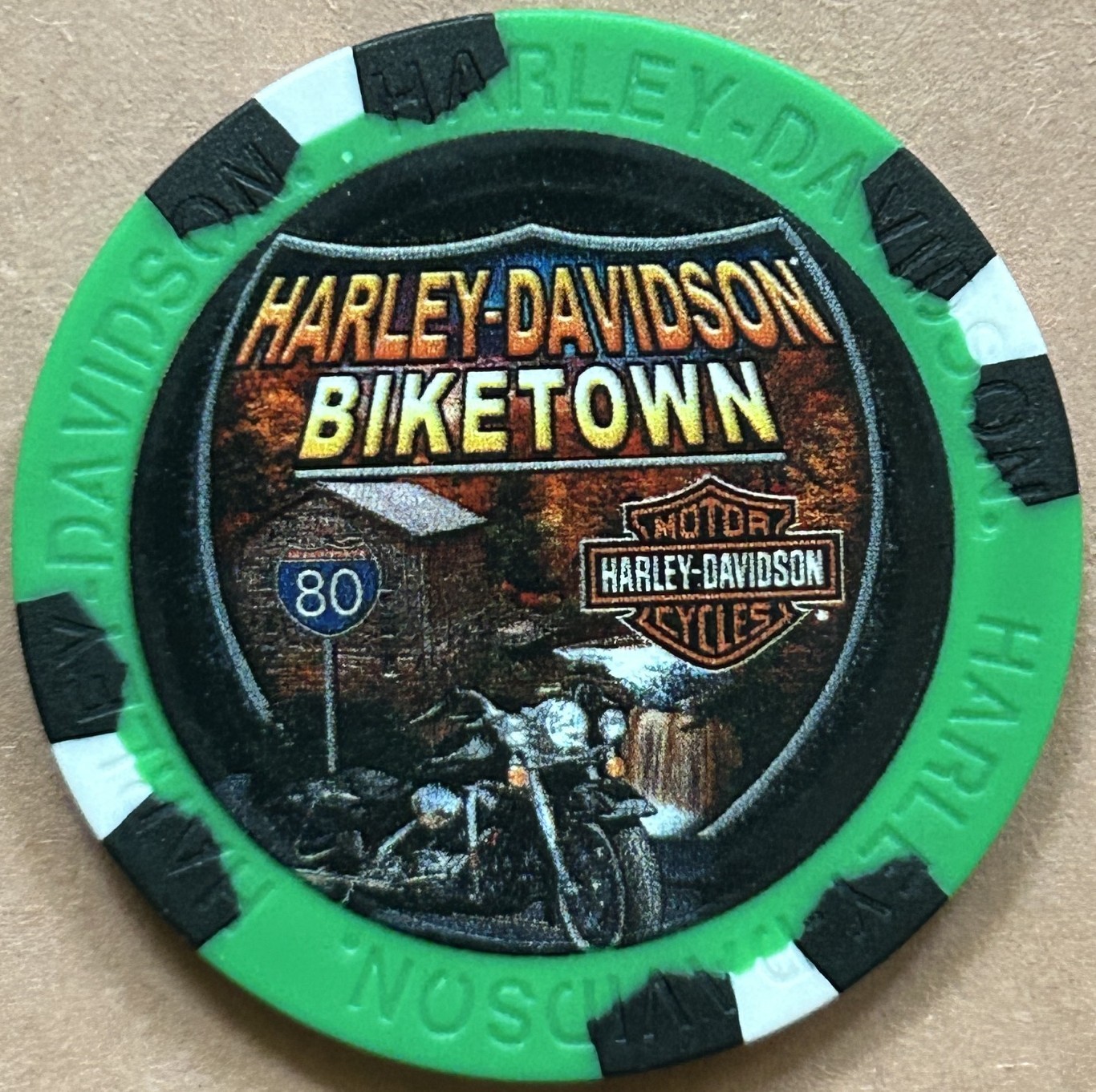 Harley Davidson Wide Print Poker Chip Biketown HD in Youngstown, Ohio   CLOSED