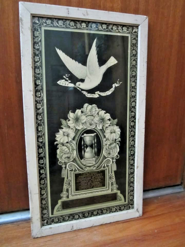 Vtg Antique 1800's Victorian Memorial Mourning Framed Funeral Art Halloween Goth Vtg Antique 1800's Victorian Memorial Mourning Framed Funeral Art Halloween Goth