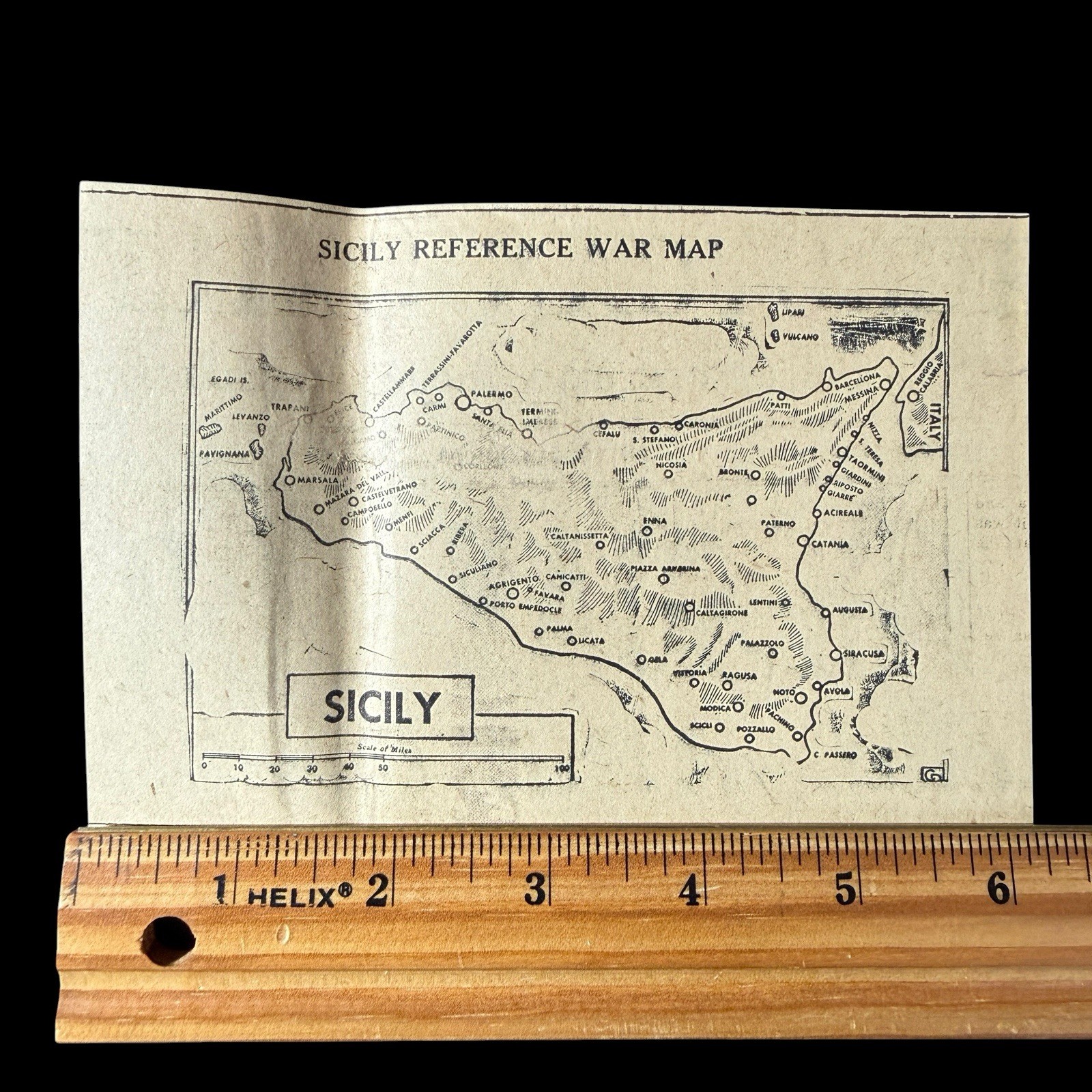 1943 Sicily Reference War Map WWII Italy Invasion Newspaper Ephemera #899 1943 Sicily Reference War Map WWII Italy Invasion Newspaper Ephemera #899