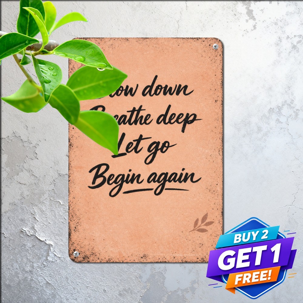 Rest Relax Recharge Bedroom Tin Sign Calming Spa Bath Living Room Wall Plaque