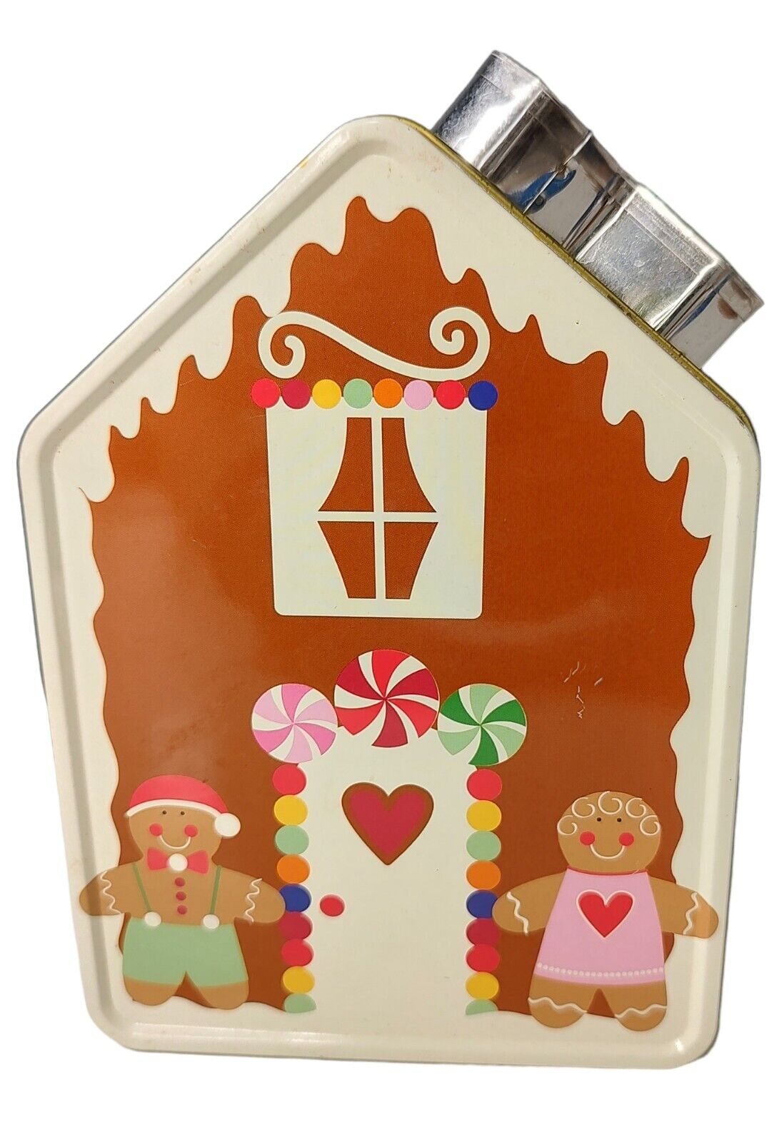 Home For The Holidays Gingerbread House Tin with Cookie Cutter and Recipe 7 in