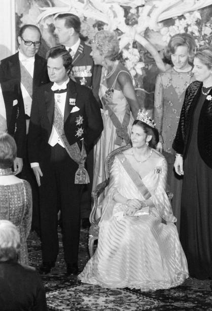 Queen Sylvia and King Carl Gustav of Sweden during their offic 1970s Old Photo