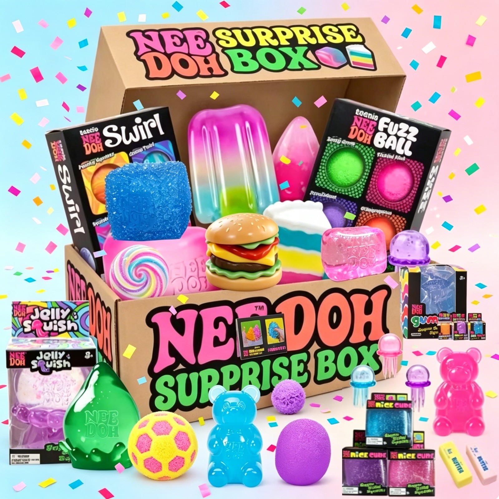 NEEDOH Squishy Figures Blind Box Surprise Toys Slow Rising Fidget Collectible