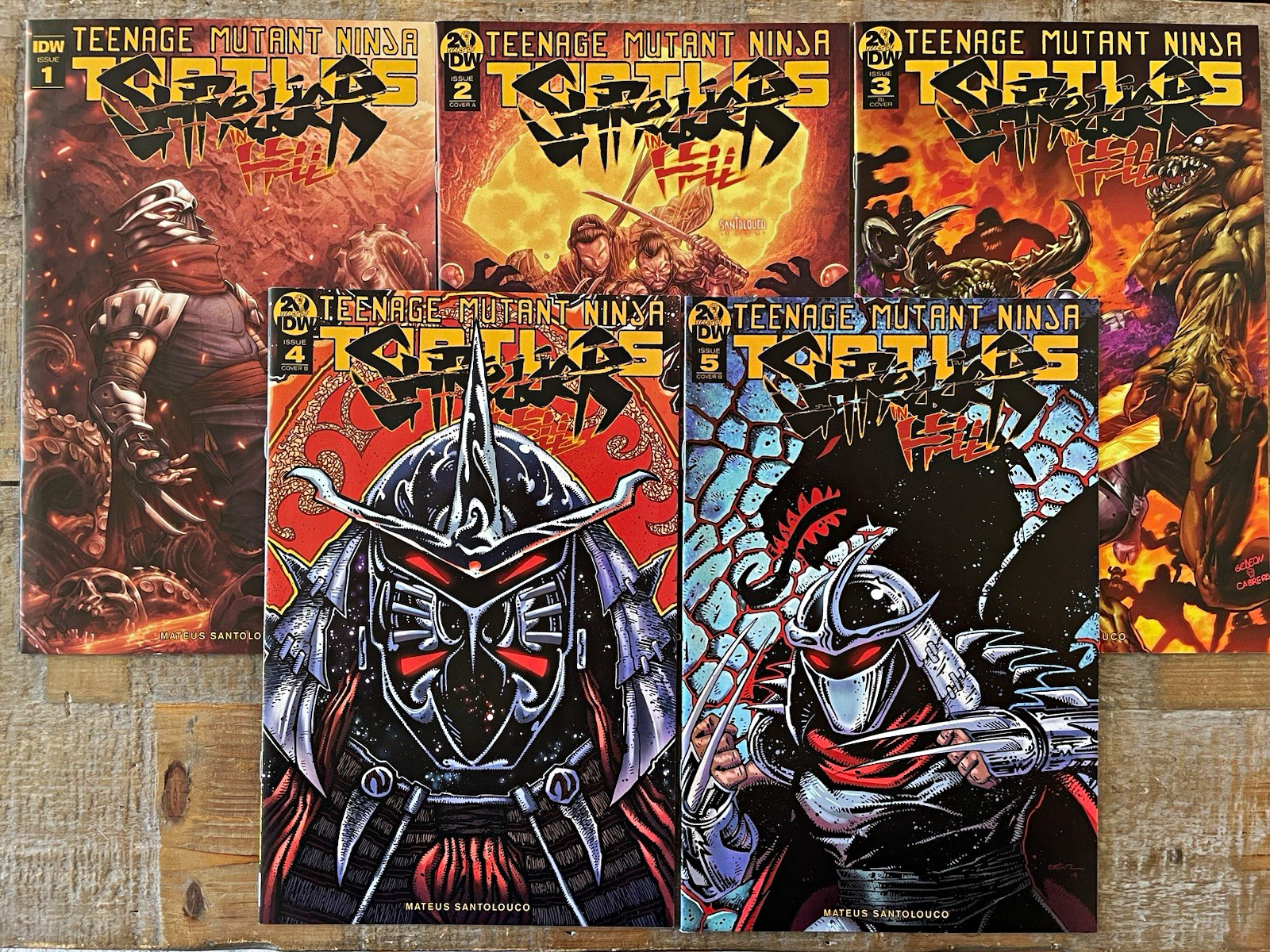 IDW TMNT: Shredder in Hell #1-5 Full Run (x5) Santolouco 1st printing NM-