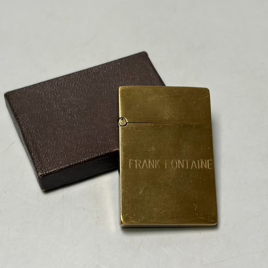 Vintage Slim Thin Solid Brass Cigarette Lighter Frank Fontaine Unfired Award