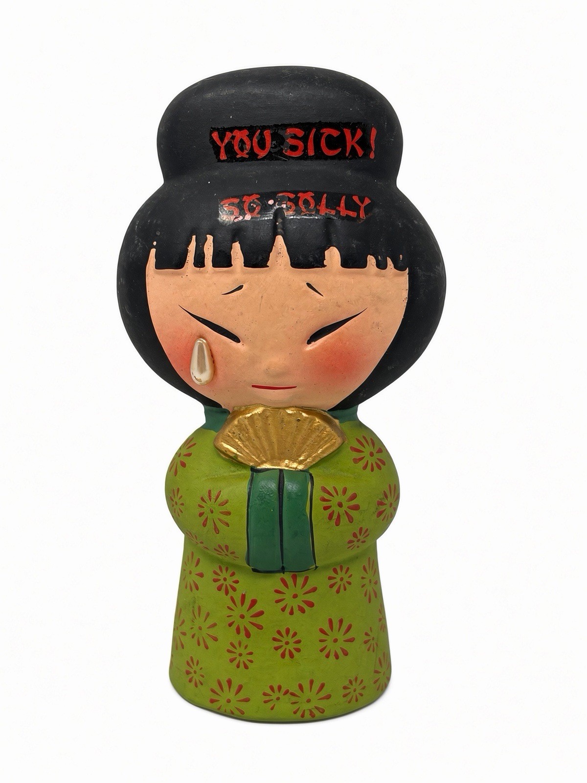 Vintage Enesco Japanese Figurine “You Sick So Solly” Green Kimono Vintage Enesco Japanese Figurine “You Sick So Solly” Green Kimono