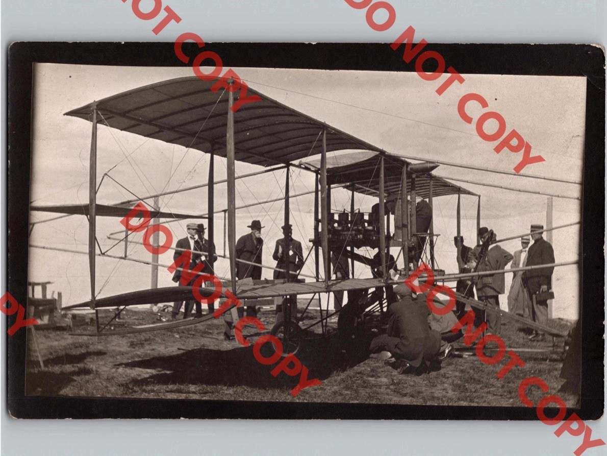 c1910 FIRST AIRCRAFT CARRIER CRUISER BIRMINGHAM CURTISS PLANE RPPC Real Photo