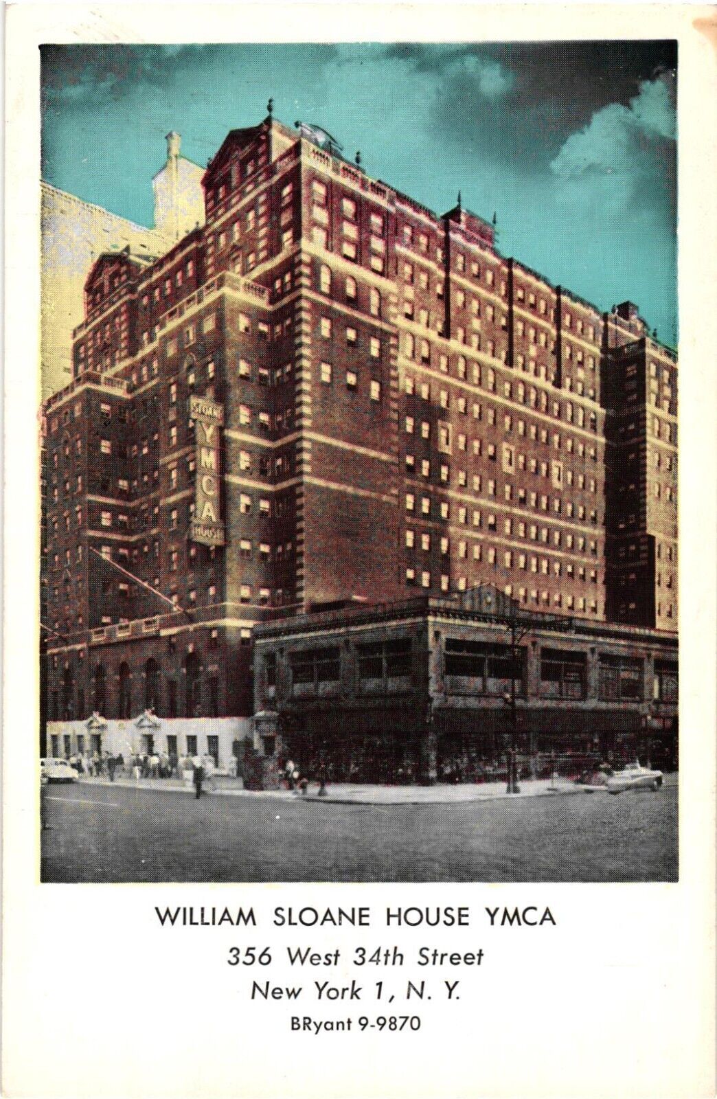 Postcard William Sloane House Y.M.C.A., Manhatten, New York