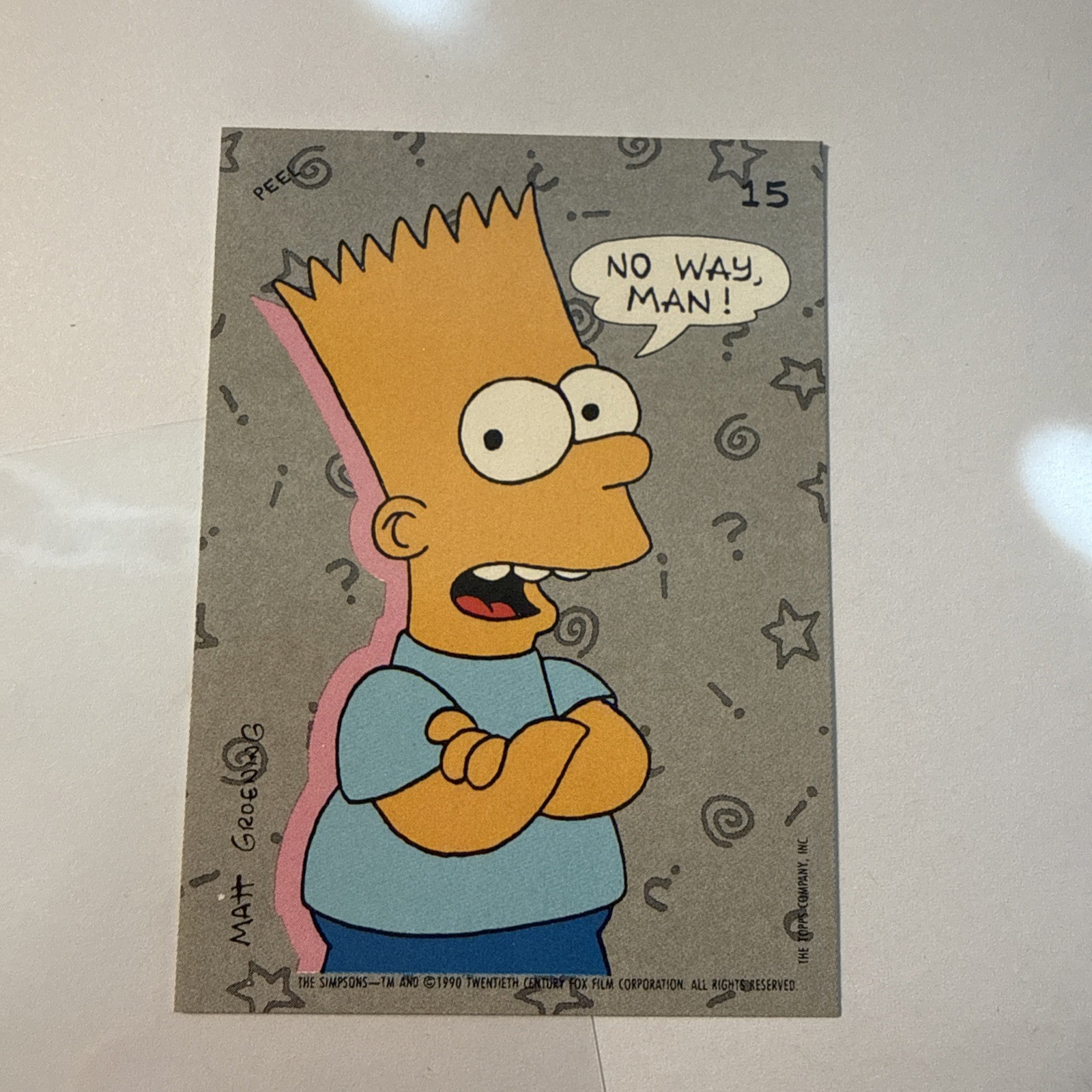 1990 Topps The Simpsons TV Show No Way Man Bart Simpson #15 Sticker 1990 Topps The Simpsons TV Show No Way Man Bart Simpson #15 Sticker