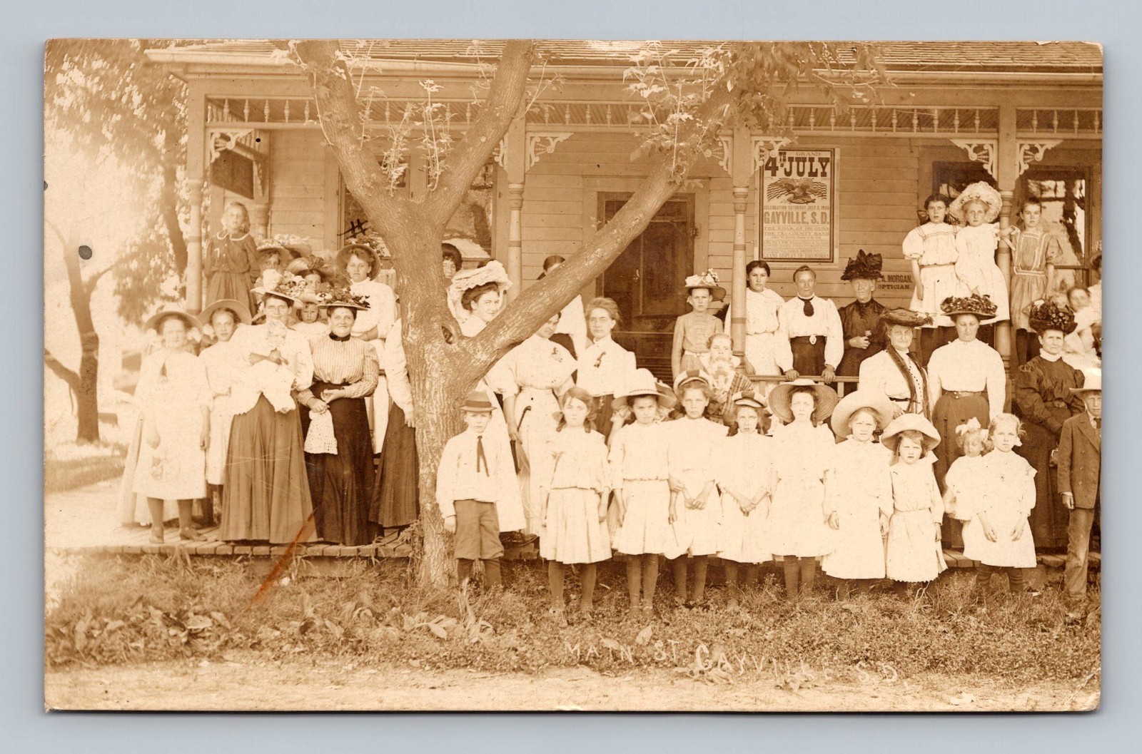Postcard Gayville South Dakota Event 4th Forth of July Celebration c1909 RPPC