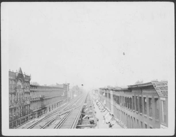 View from elevated railroad Fulton Street at Franklin Avenue- New York Photo 1