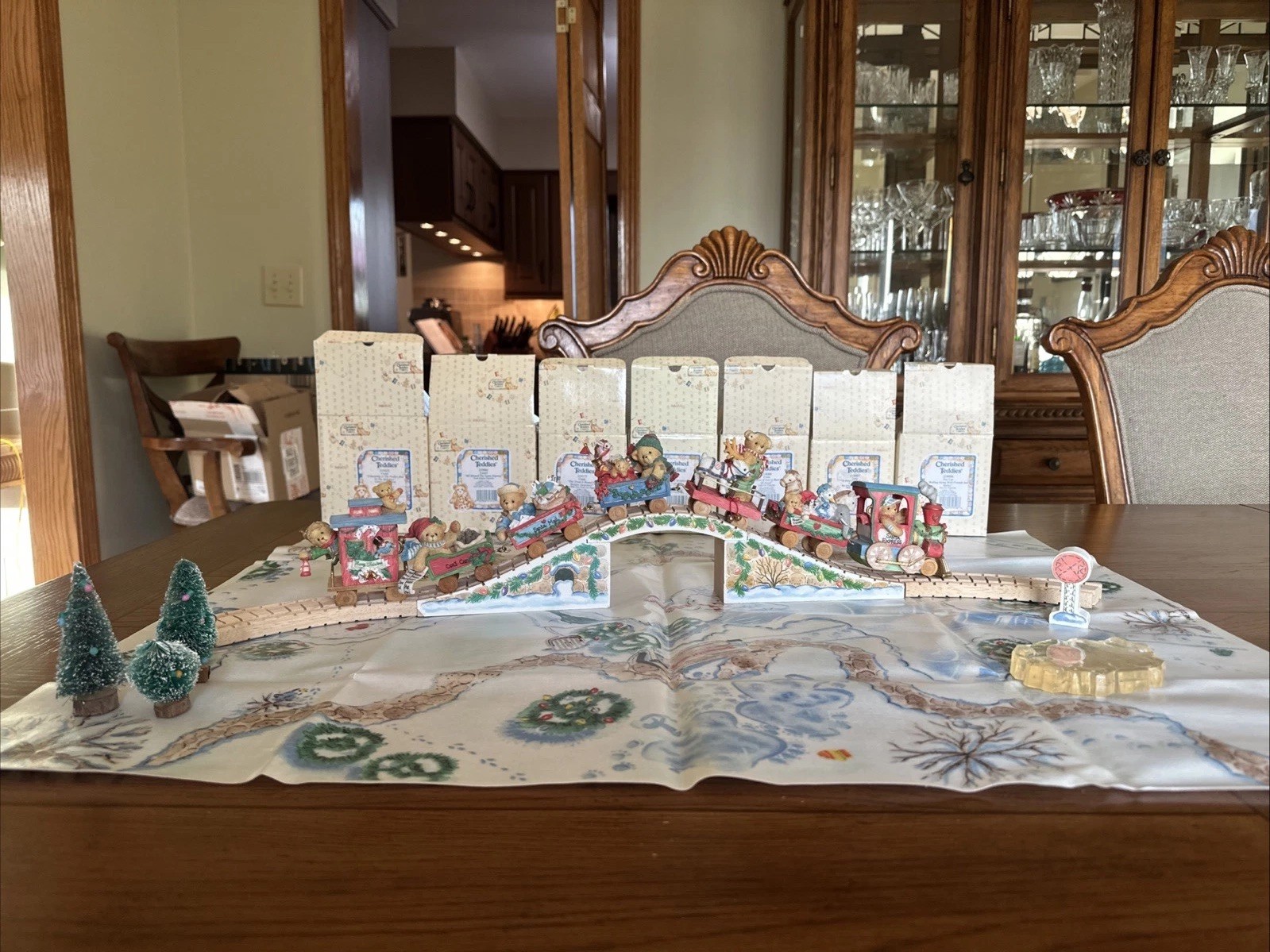 Enesco Cherished Teddies Santa Express Train Accessory Set W/ 7 Cars