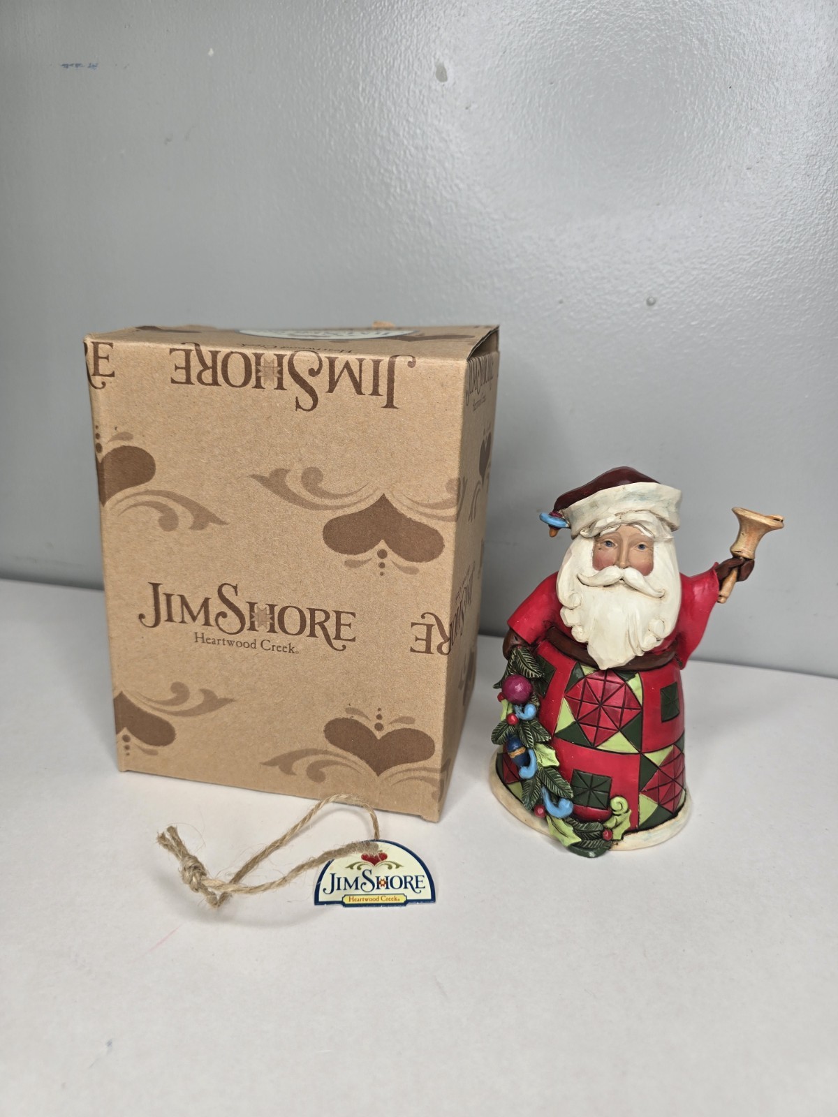 2013 Jim Shore Heartwood Creek 5” Santa Glad Tidings Bell Figurine 4034370 Box
