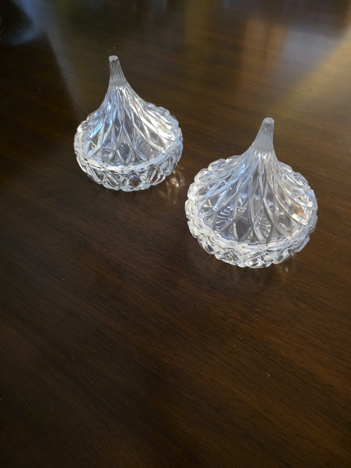 Two Hershey's Kiss Fine Shannon Crystal Godinger Candy Dish~6” Each w/ Lid