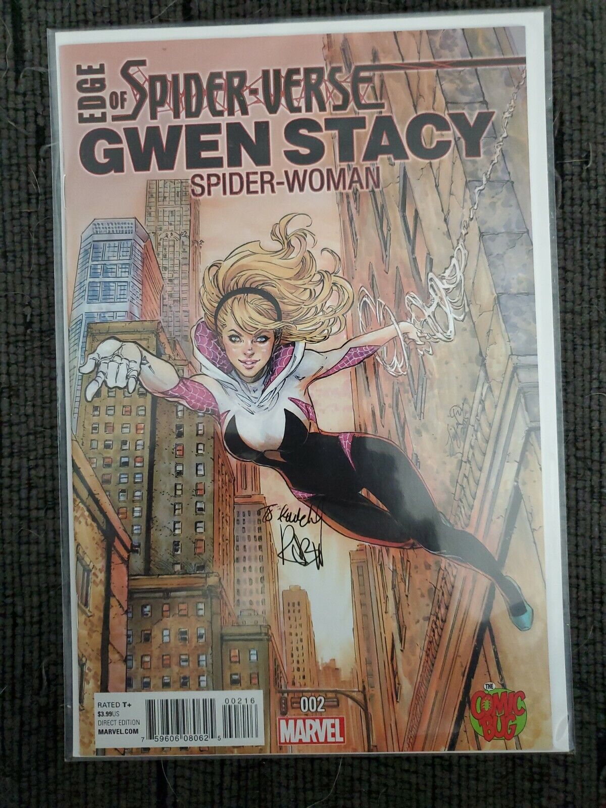 Edge of Spider-Verse #2 1st Spider Gwen Comic Bug Variant signed Rodriguez