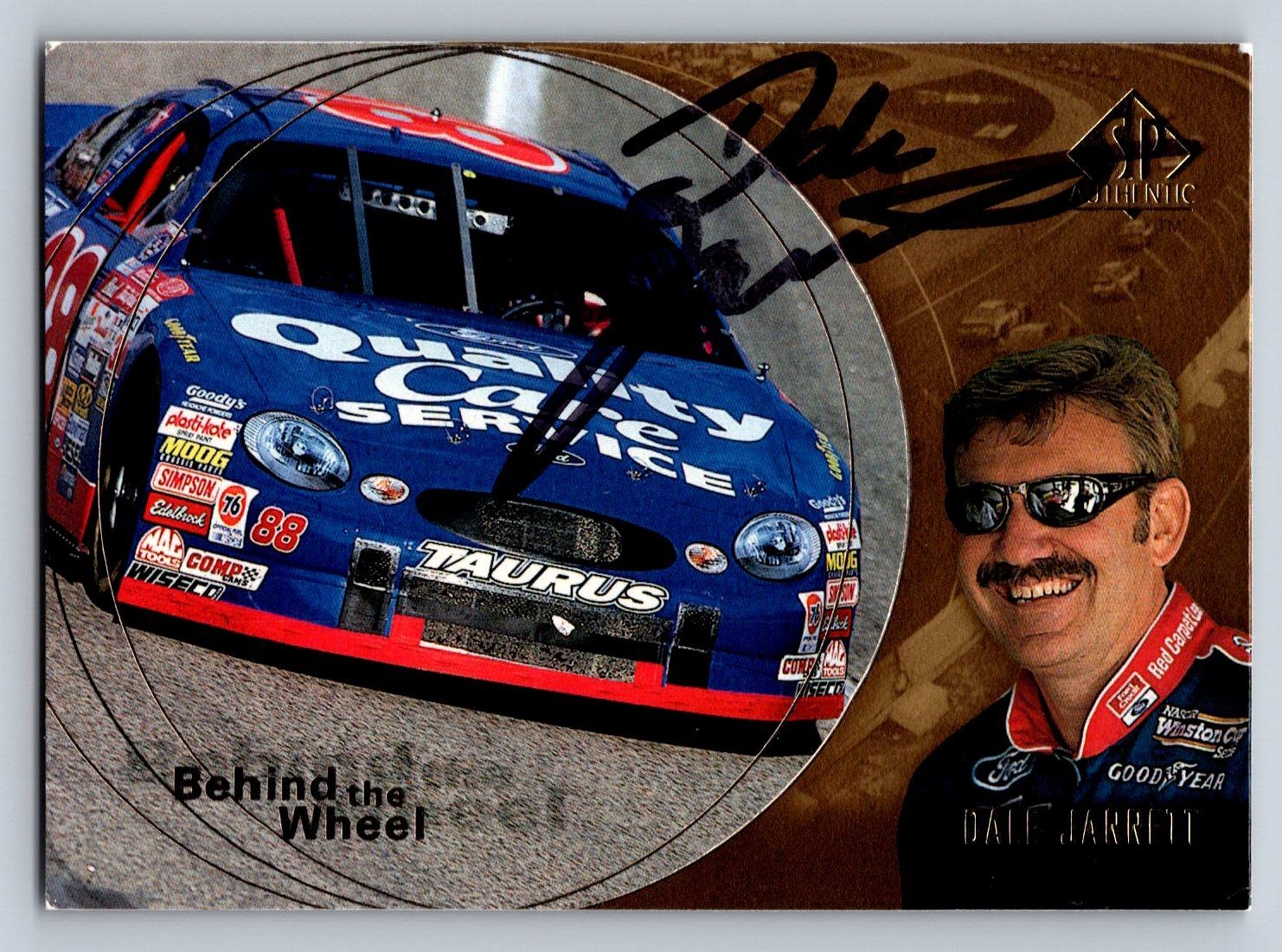 Dale Jarrett Autographed 1998 Upper Deck SP Authentic BW2 NASCAR Card #88