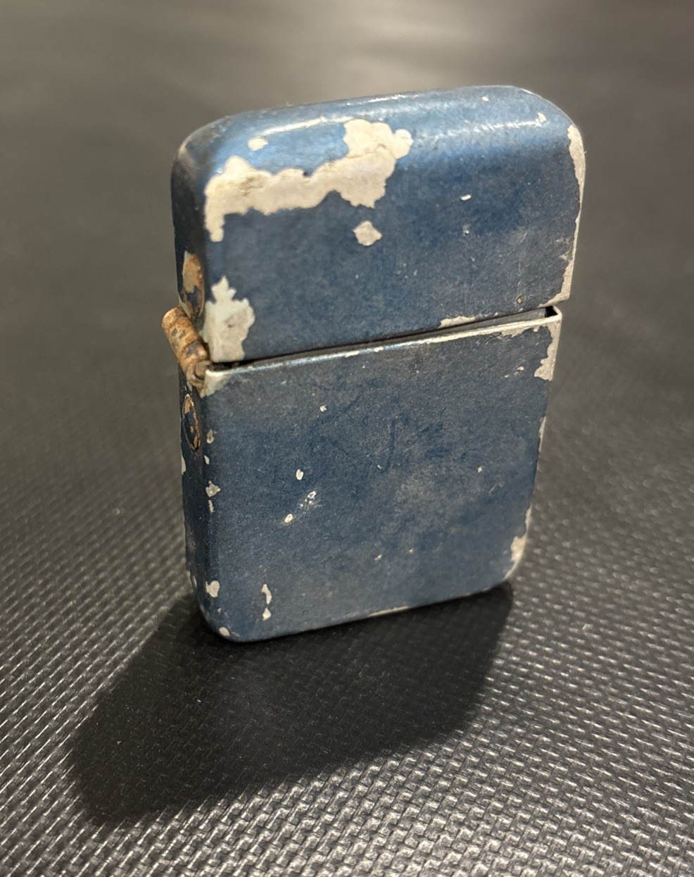 Vintage Berkeley Three Barrel Hinge Blue Enamel Lighter Untested
