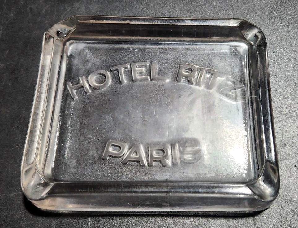 VTG Clear Glass Hotel Ritz Paris Ash Tray Soap Dish Classic 1930's Art Deco VTG Clear Glass Hotel Ritz Paris Ash Tray Soap Dish Classic 1930's Art Deco