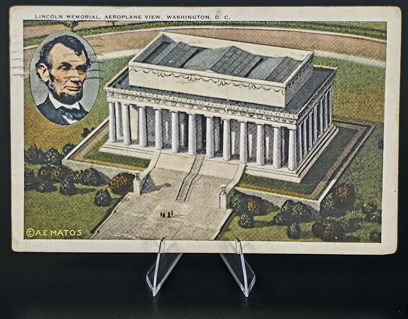 1913 Lincoln Memorial Aeroplane View Postcard Washington DC Proposed Design