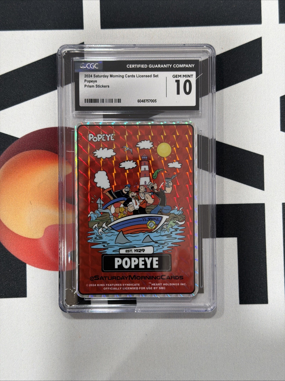 Saturday Morning Cards 2024 Popeye Prism Sticker CGC 10